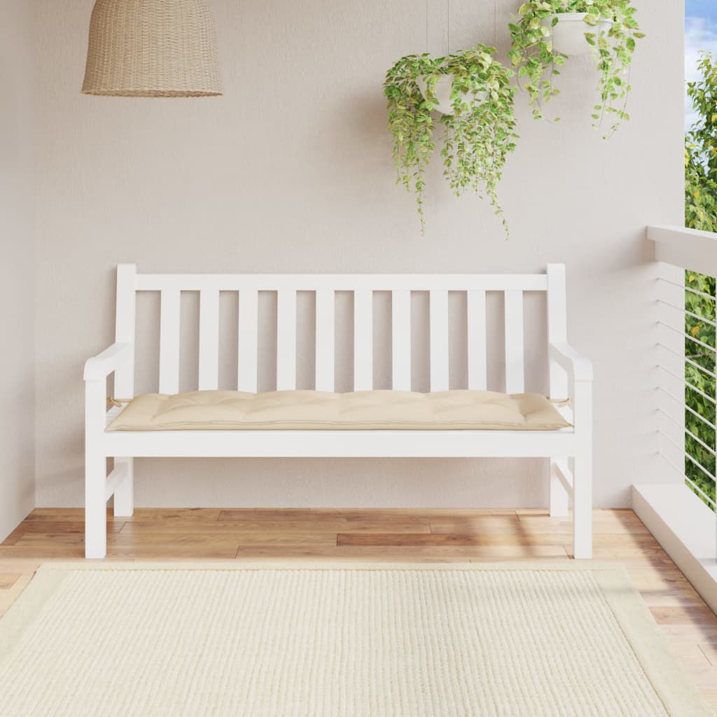 Vidaxl Gartenbank Kissen 150x50x7 cm Oxford Stoff Beige