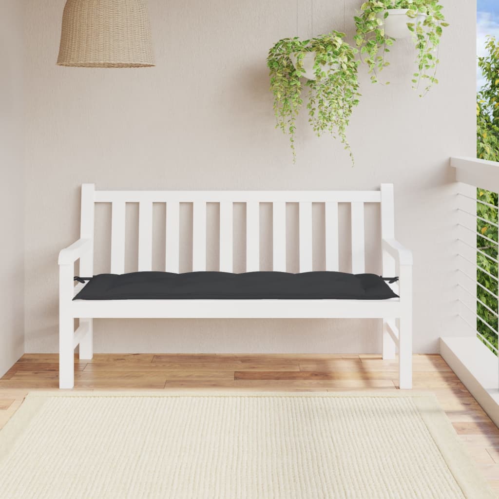 Vidaxl Garden Bench Cushion 150x50x7 cm Oxford stoff svart