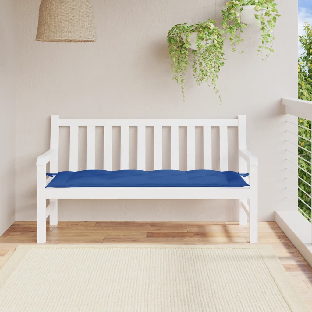 Vidaxl jardin banc coussin 150x50x7 cm oxford tissu bleu