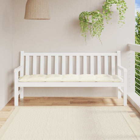 Vidaxl Garden Bench Kissen 180x50x7 cm Oxford Stoff Crèmewit