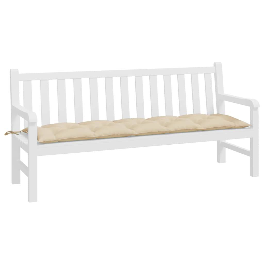 Vidaxl jardin banc coussin 180x50x7 cm oxford tissu beige