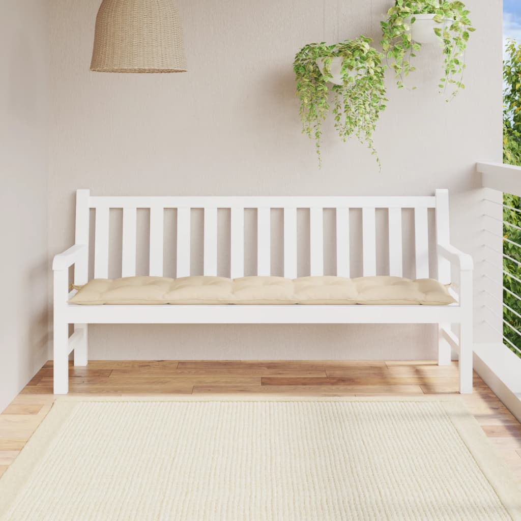 Vidaxl jardin banc coussin 180x50x7 cm oxford tissu beige