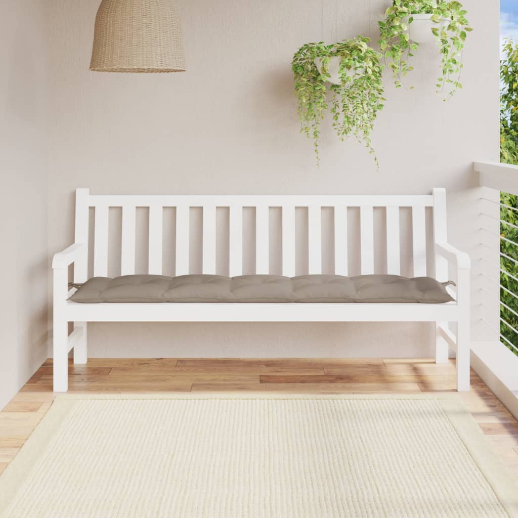 Vidaxl Garden Bench Pude 180x50x7 cm Oxford Fabric Taupe