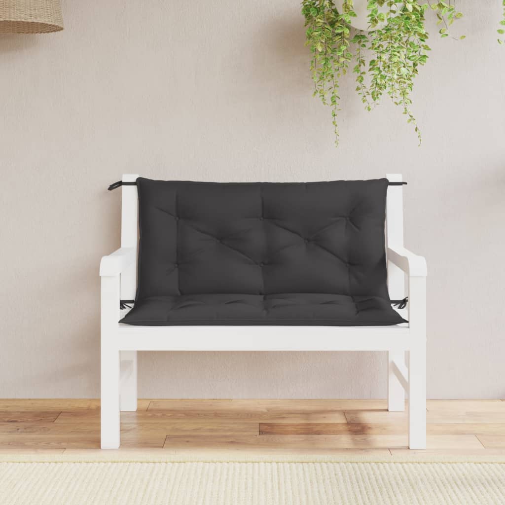 Vidaxl jardin banc coussin 100x (50 + 50) x7 cm oxford tissu noir