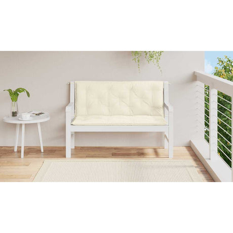 Vidaxl Gartenbankkissen 120x (50+50) x7 cm Oxford Stoff Crèmewit