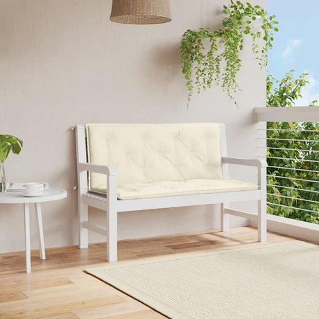 Vidaxl Gartenbankkissen 120x (50+50) x7 cm Oxford Stoff Crèmewit