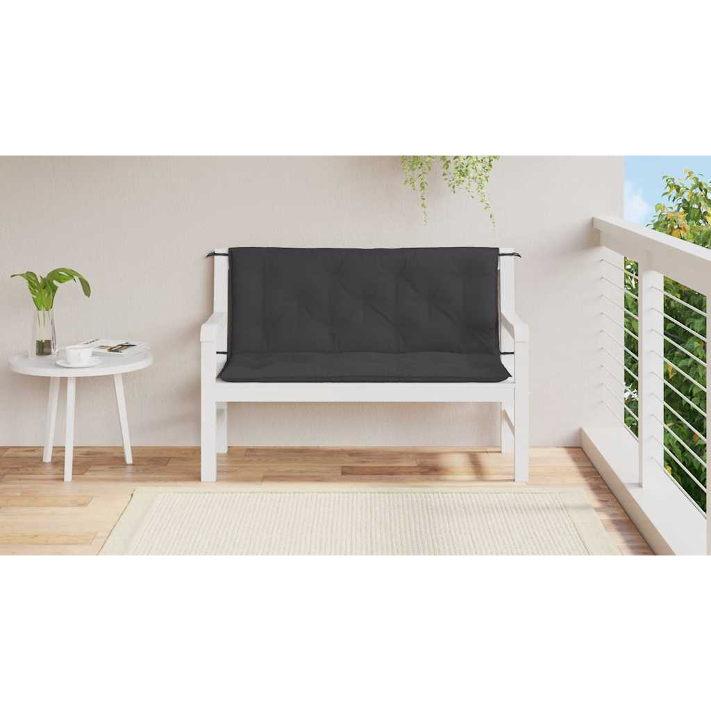 Vidaxl Gartenbank Kissen 120x (50+50) x7 cm Oxford Stoff schwarz