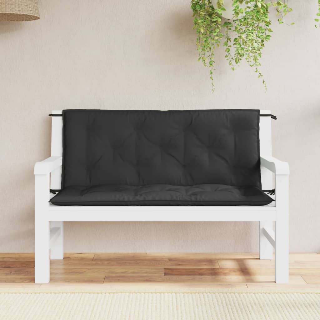 Vidaxl jardin banc coussin 120x (50 + 50) x7 cm Oxford tissu noir