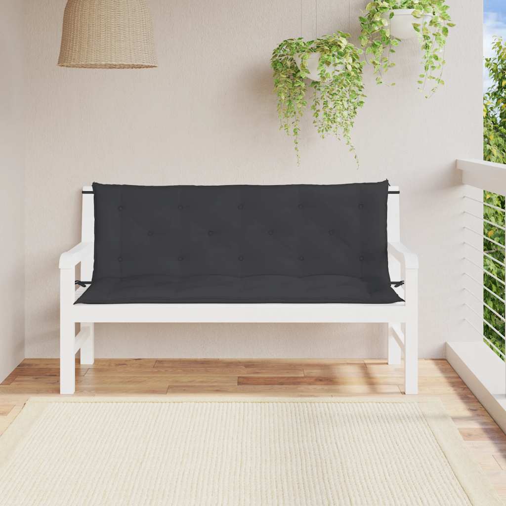 Vidaxl Gartenbank Kissen 150x (50+50) x7 cm Oxford Stoff schwarz