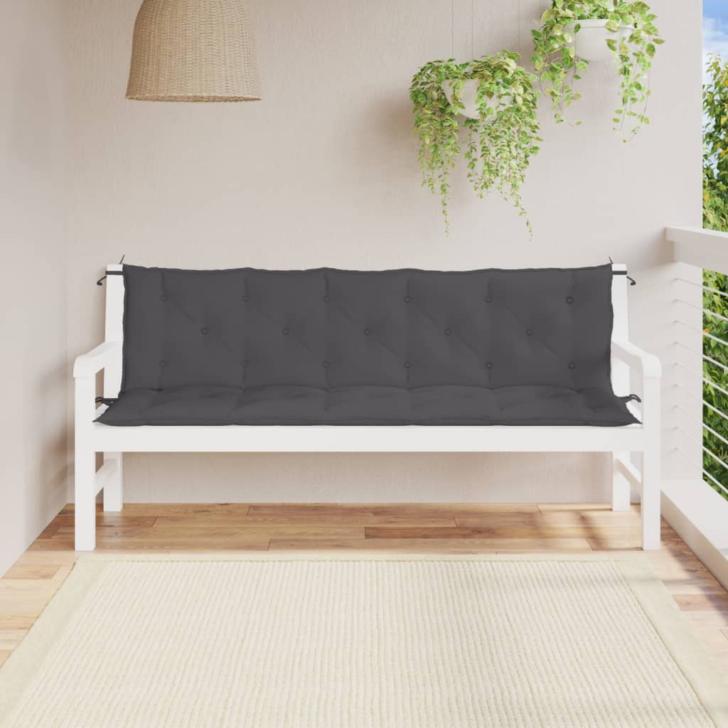 VIDAXL Garden Bench Blage 180X (50+50) x7 cm Oxford tkanina antracit obarvana