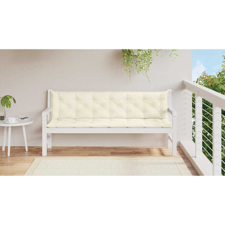 Vidaxl Gartenbankkissen 200x (50+50) x7 cm Oxford Stoff Crèmewit