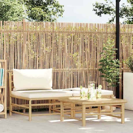 Vidaxl 3-delige loungeset met crèmewitte kussens bamboe