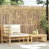 Vidaxl 2-delige loungeset met crèmewitte kussens bamboe