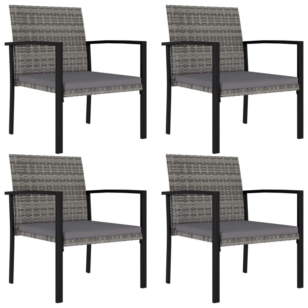Vidaxl tuinstoelen 4 st poly rattan grijs