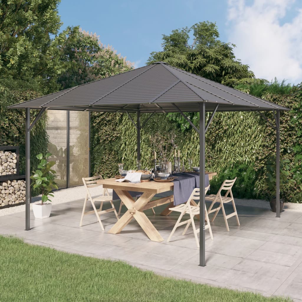 Vidaxl arbor with roof 3x3 m anthracite -colored