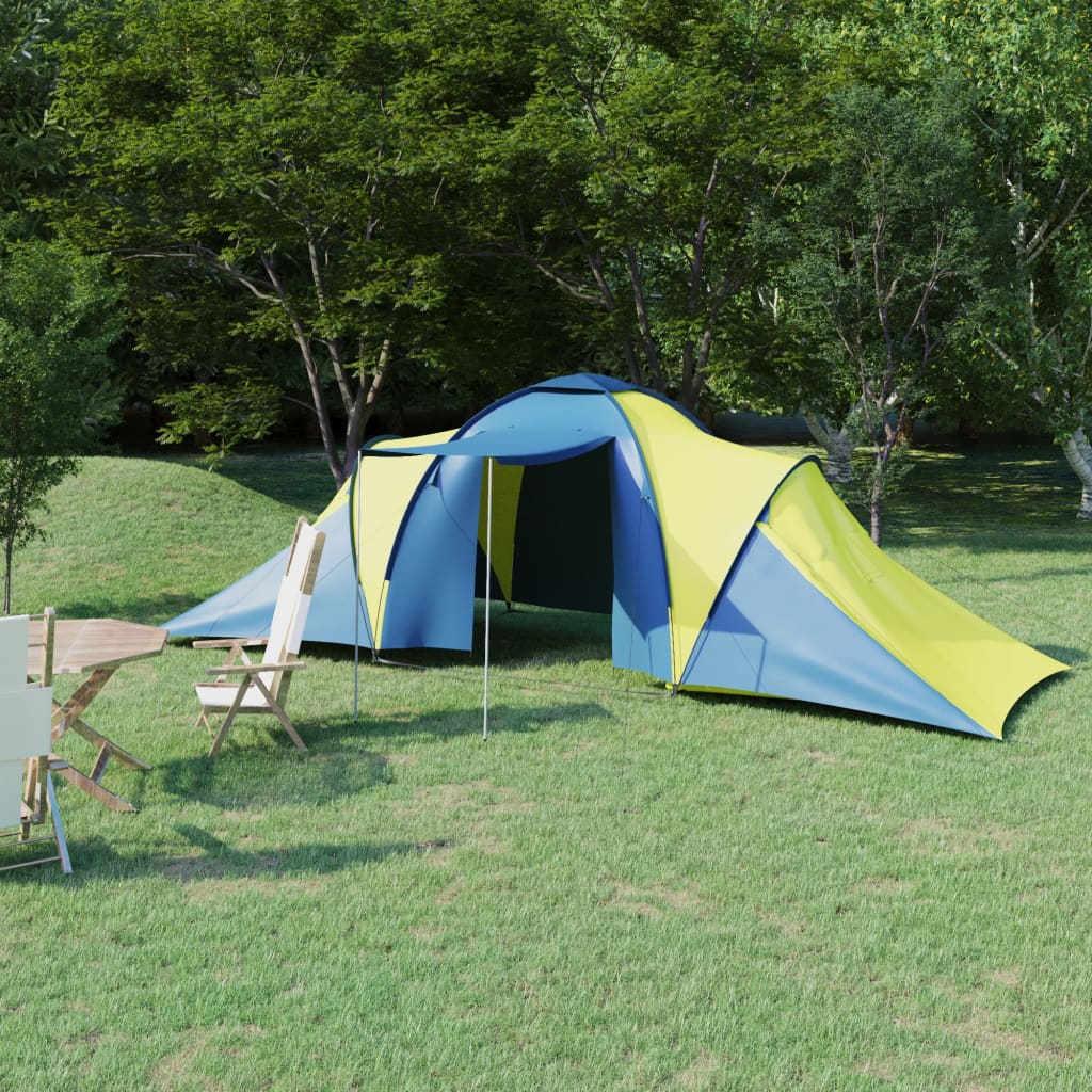 Vidaxl tent 6-persoons blauw en geel