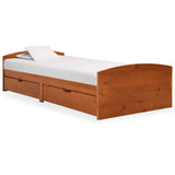 Vidaxl bedframe met 2 lades massief grenenhout honingbruin 90x200 cm