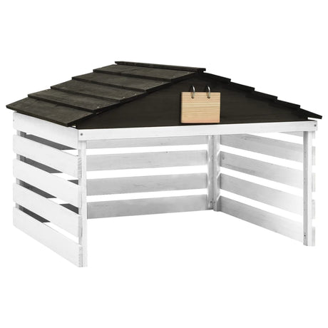 VIDAXL -Abdeckung für Rasenmäher 78x74x54 cm Vurenhout Schwarz und Weiß