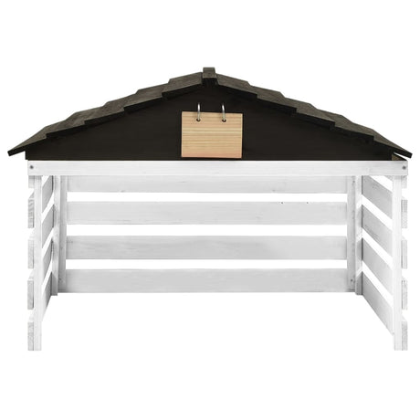 VIDAXL -Abdeckung für Rasenmäher 78x74x54 cm Vurenhout Schwarz und Weiß