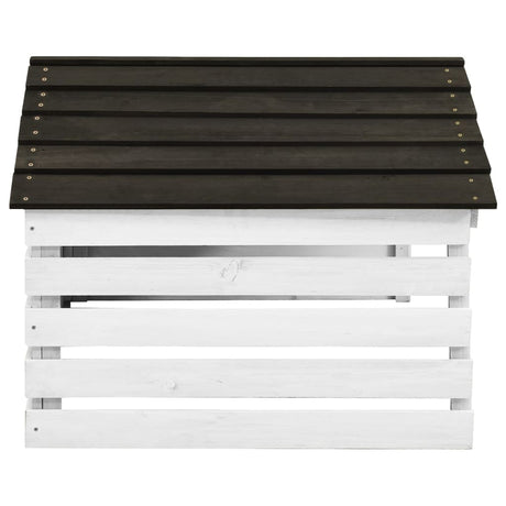 VIDAXL -Abdeckung für Rasenmäher 78x74x54 cm Vurenhout Schwarz und Weiß