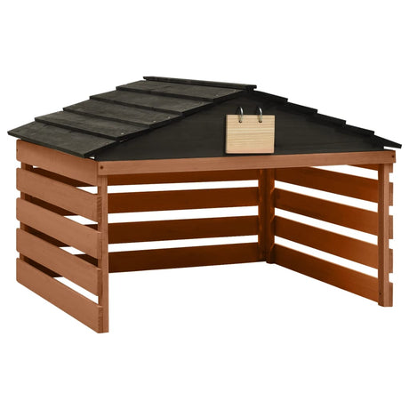 VIDAXL -Abdeckung für Rasenmäher 78x74x54 cm Vurenhout Schwarzbraun