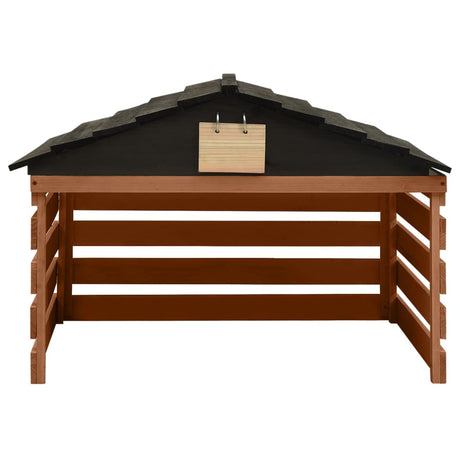 VIDAXL -Abdeckung für Rasenmäher 78x74x54 cm Vurenhout Schwarzbraun