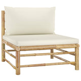 Vidaxl 4-delige loungeset met crèmewitte kussens bamboe