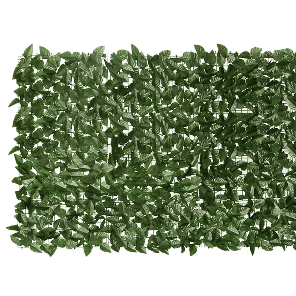 Écran de balcon Vidaxl avec feuilles vert foncé 300x100 cm