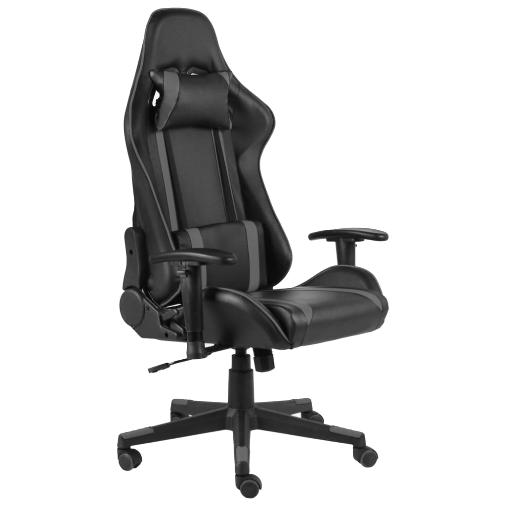 Vidaxl gamestoel draaibaar pvc grijs