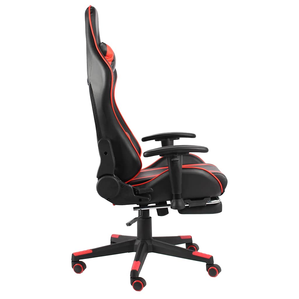 Vidaxl gamestoel draaibaar met voetensteun pvc rood