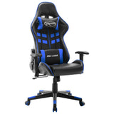 Vidaxl gamestoel kunstleer zwart en blauw