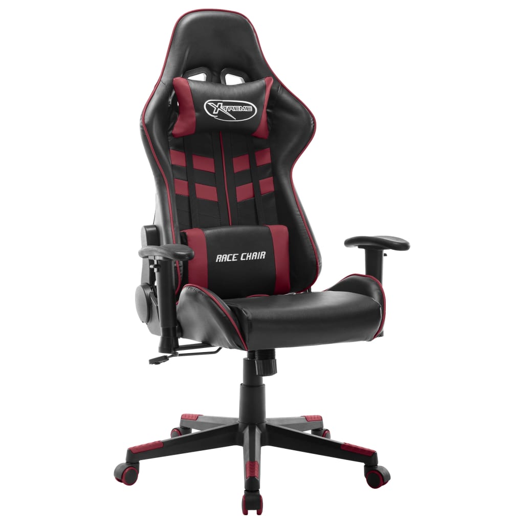 Vidaxl gamestoel kunstleer zwart en wijnrood