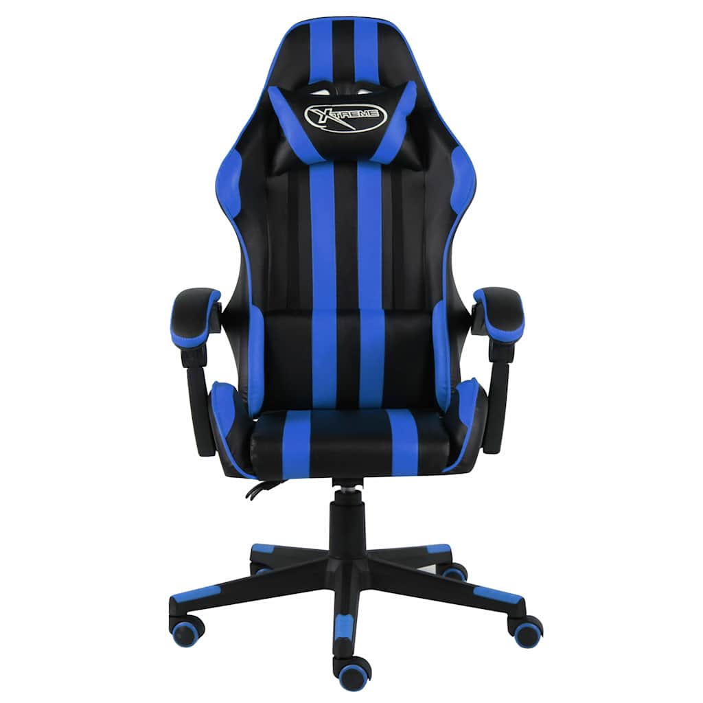Vidaxl racestoel kunstleer zwart en blauw
