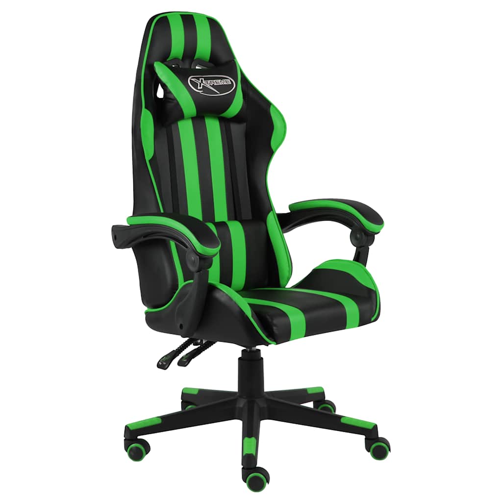 Vidaxl racestoel kunstleer zwart en groen