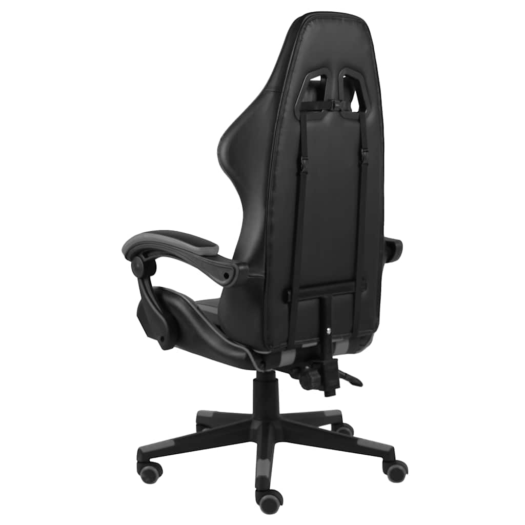 Vidaxl racestoel kunstleer zwart en grijs