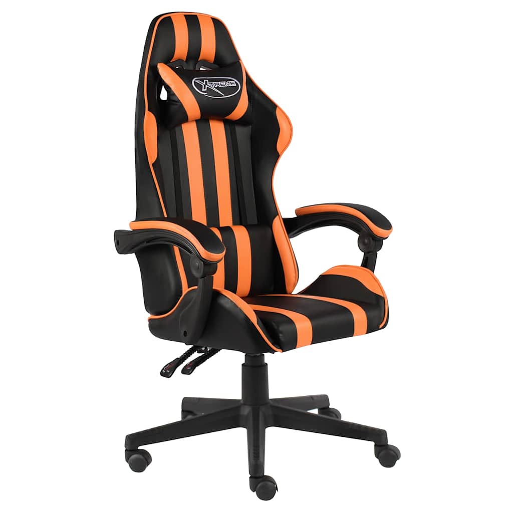 Vidaxl racestoel kunstleer zwart en oranje