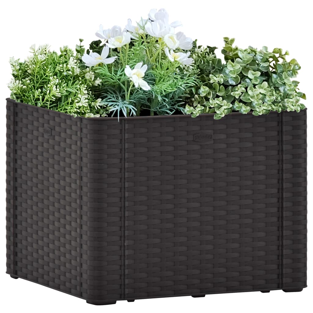 Vidaxl Planter visoko s samozaposlenim sistemom 43x43x33cm antracit