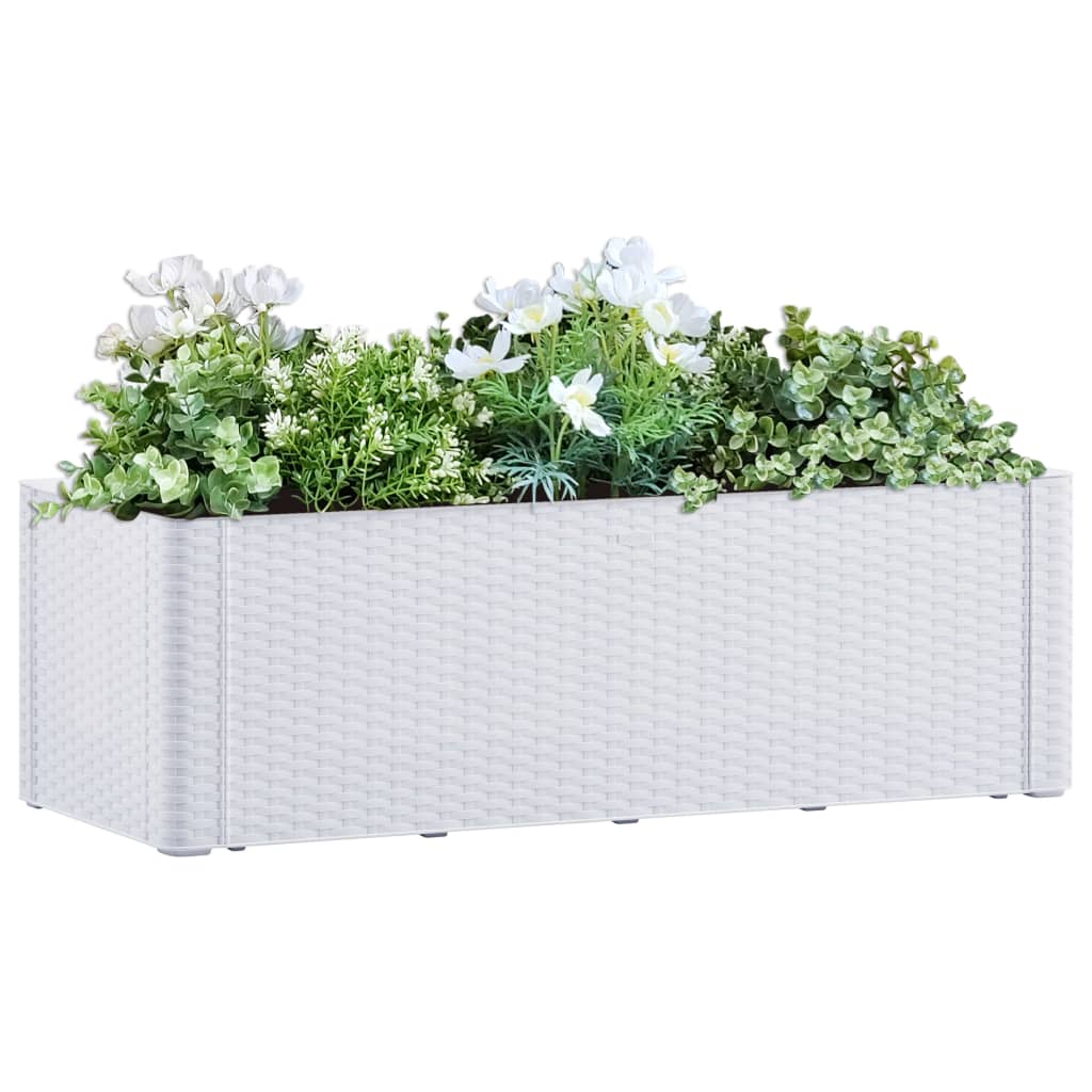 Vidaxl sadilnik visoko s samozaposlenim sistemom 100x43x33 cm bela