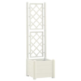 VIDAXL -Pflanzer mit Latwerk 43x43x142 cm pp weiß