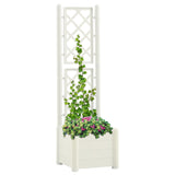 Vidaxl planter med latwerk 43x43x142 cm pp hvid