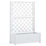 Vidaxl Plannet avec latwerk 100x43x142 cm pp blanc