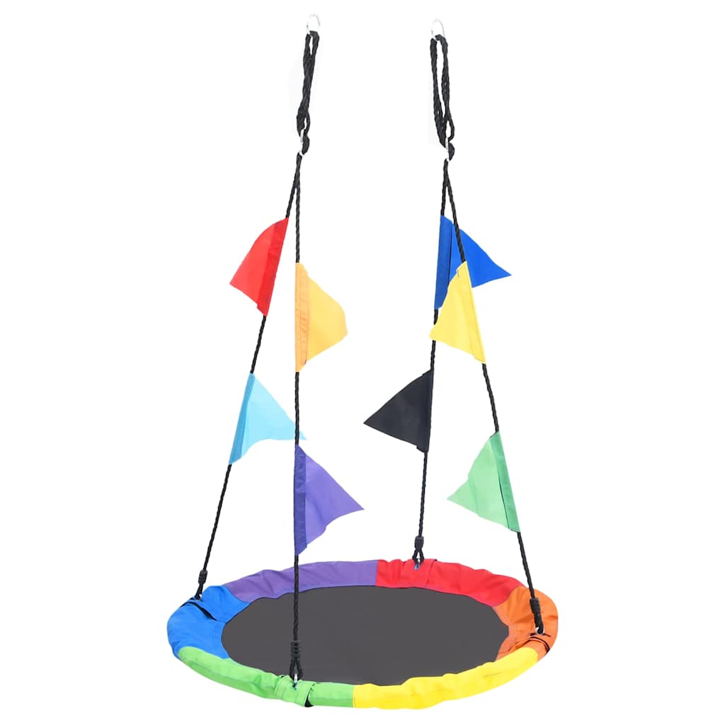 Vidaxl Nest Swing avec des drapeaux 100 cm arc-en-ciel -colored