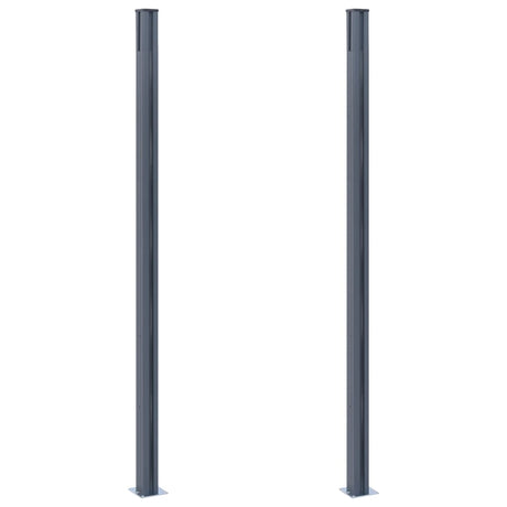 Vidaxl Zaunpfosten 2 PCs 185 cm Aluminium dunkelgrau