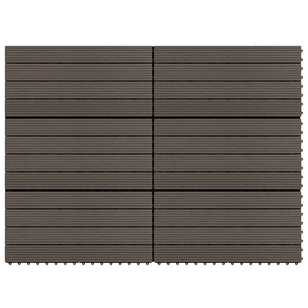 Vidaxl Terrace Tiles 6 PCS 60x30 cm 1.08 m² HKC Brown oscuro