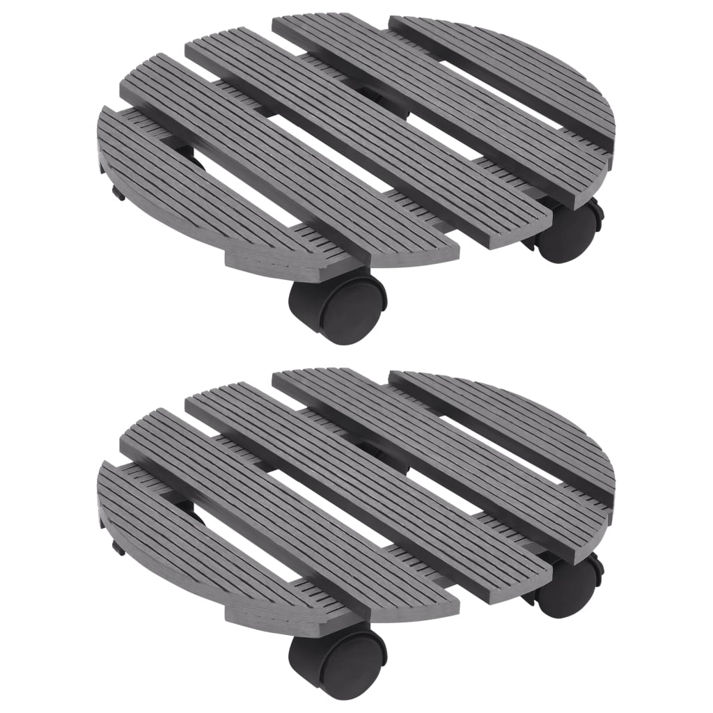 VIDAXL -Pflanzenwagen 2 Stcs Ø30x7,5 cm HKC Grau