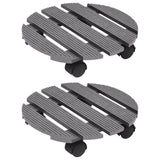 VIDAXL -Pflanzenwagen 2 Stcs Ø30x7,5 cm HKC Grau