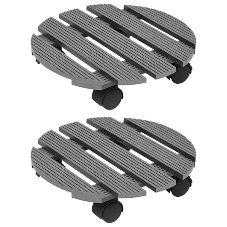 VIDAXL -Pflanzenwagen 2 Stcs Ø30x7,5 cm HKC Grau