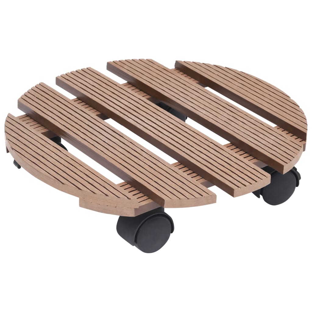 VIDAXL -Pflanzenwagen 2 Stcs Ø30x7,5 cm HKC -Braun