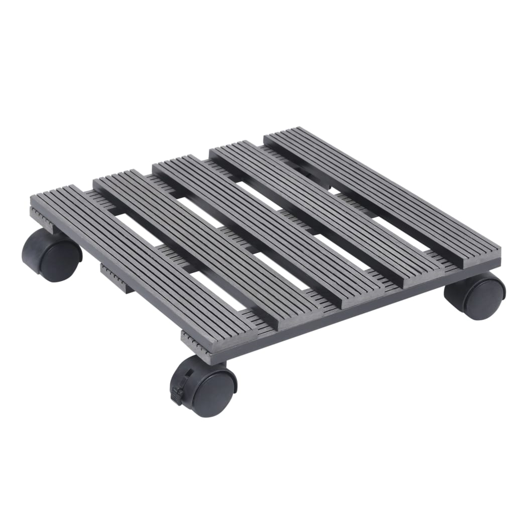 VIDAXL -Pflanzenwagen 2 PCs 30x30x7,5 cm HKC Grau