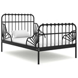 Vidaxl bedframe verlengbaar metaal zwart 80x130 200 cm